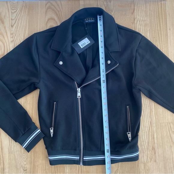 The Kooples Fleece Knit Moto Motorcycle Jacket Coat French Paris Stripe Grunge - Picture 10 of 10